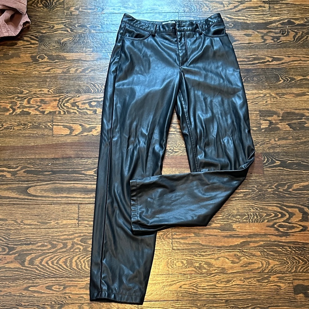 Garage black pleather pants